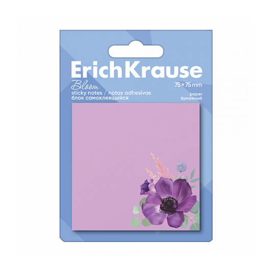 Erich Krause 3" x 3" Pastel Bloom Sticky Notes - Purple (50 Sheets)