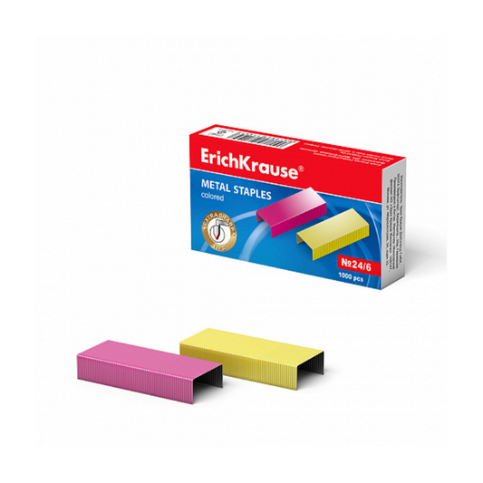 Erich Krause #24/6 Coloured Standard Staples (1000/Box)