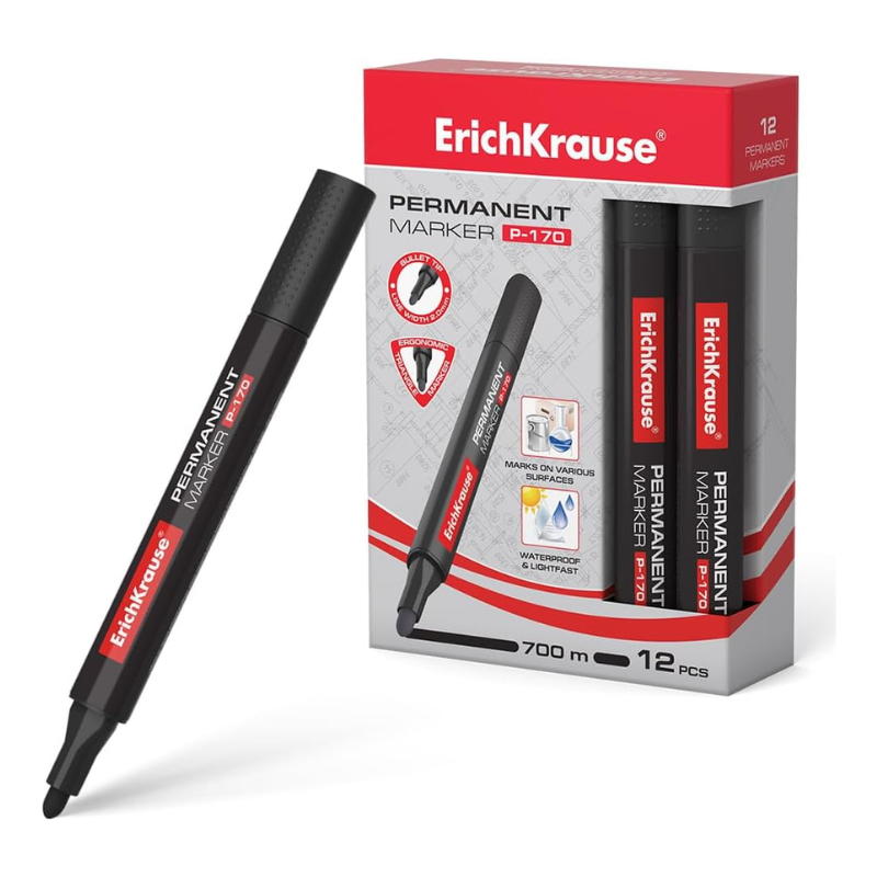 Erich Krause P-170 Permanent Marker - Black