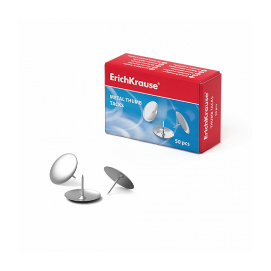 Erich Krause Silver Thumb Tacks (50/Box)