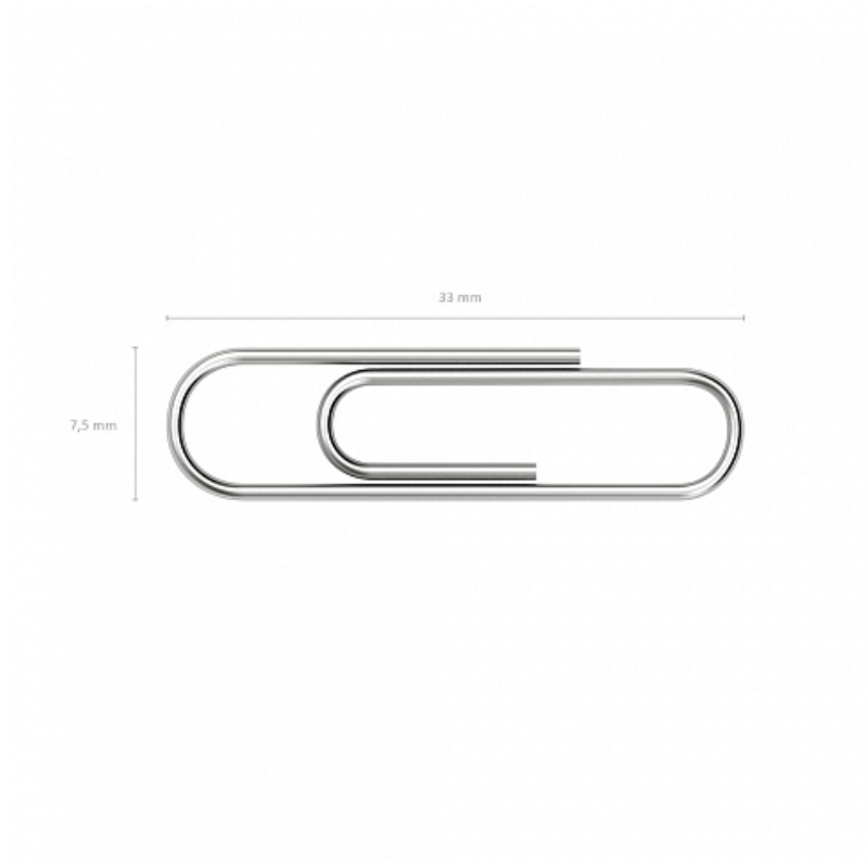 Erich Krause 33mm Silver Paper Clips (100/Box)