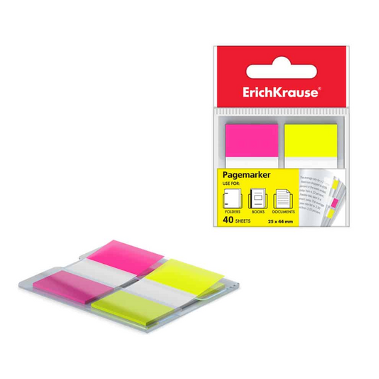 Erich Krause Neon Pink/Yellow Sticky Flags (40 Sheets)