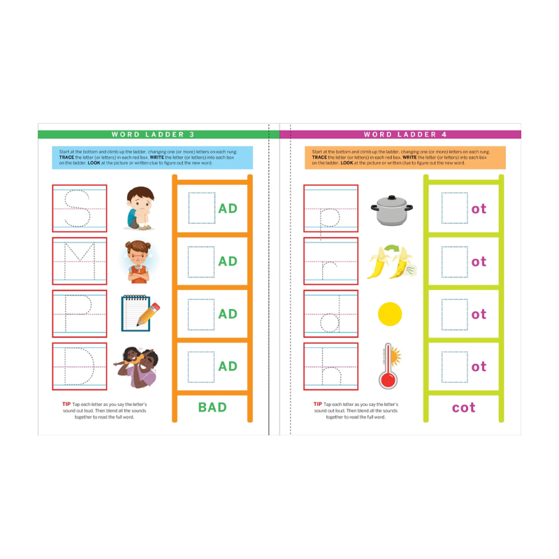 Peter Pauper Step-by-Step Word Ladder Challenge Workbook (Grades K-1)