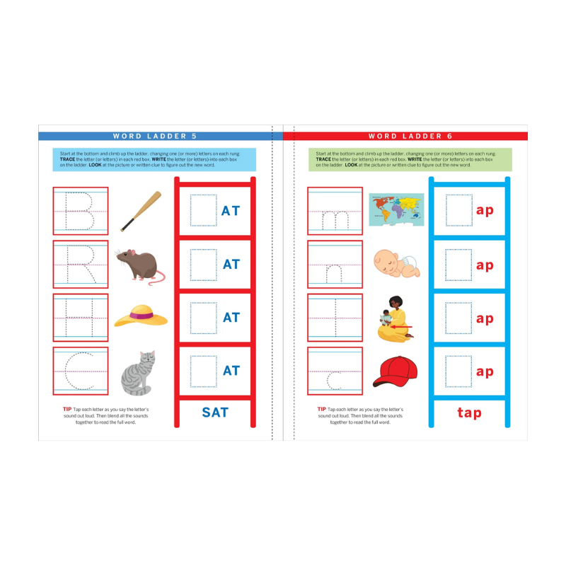 Peter Pauper Step-by-Step Word Ladder Challenge Workbook (Grades K-1)