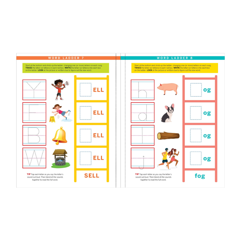 Peter Pauper Step-by-Step Word Ladder Challenge Workbook (Grades K-1)