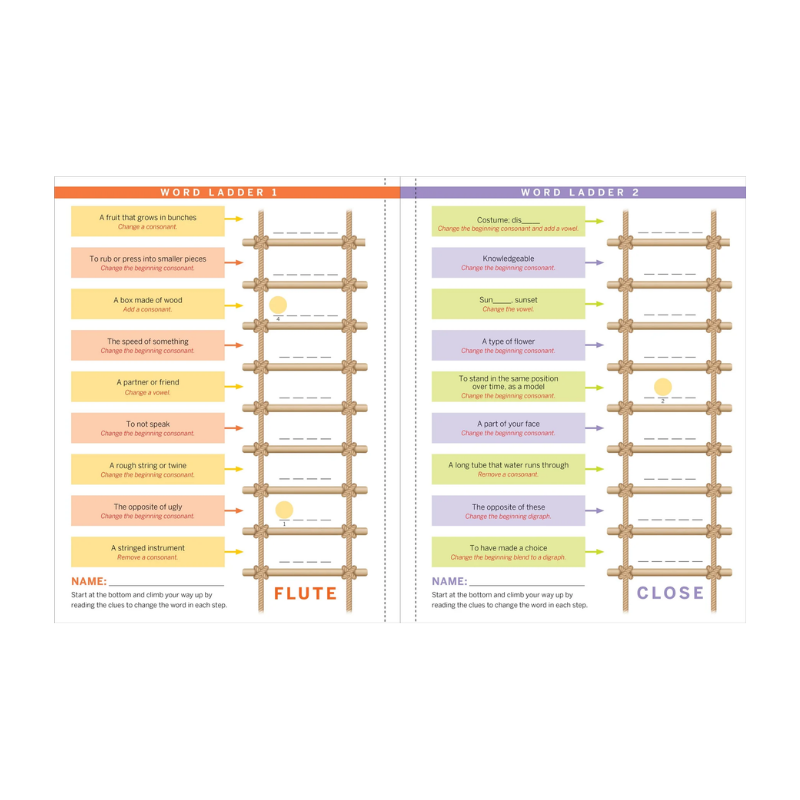 Peter Pauper Step-by-Step Word Ladder Challenge Workbook (Grades 4-5)