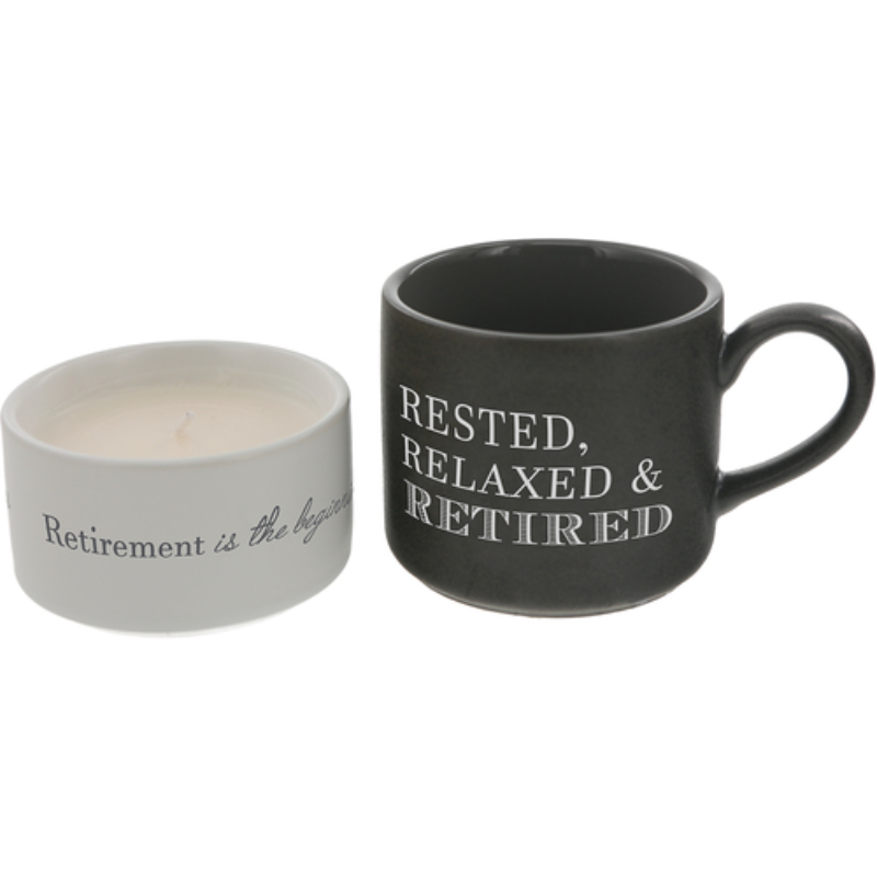 Pavilion Stacking Mug and Candle Set - Retirement