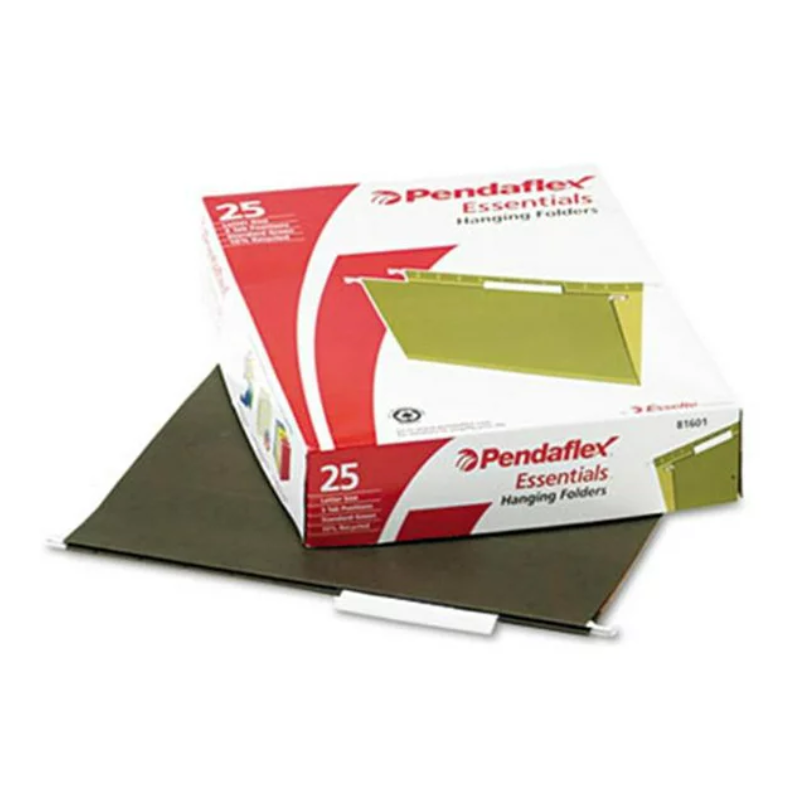 Pendaflex Letter Size Hanging File Folders - Green (25/Box)