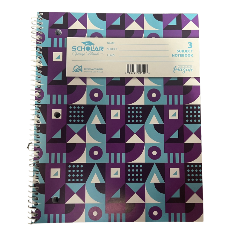 Scholar 3 Subject Spiral Notebook (75 Sheets)