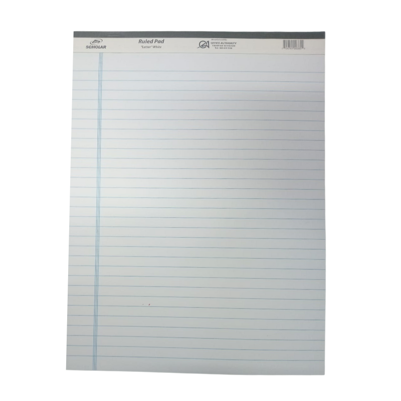 Scholar White Margin Perforated Legal Pad - 8.5" x 10.5"