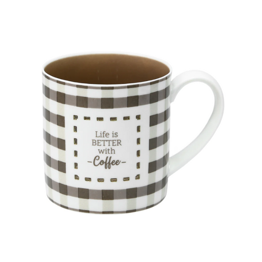 Pavilion 17oz Pierced Porcelain Mug - Life is Better With Coffee