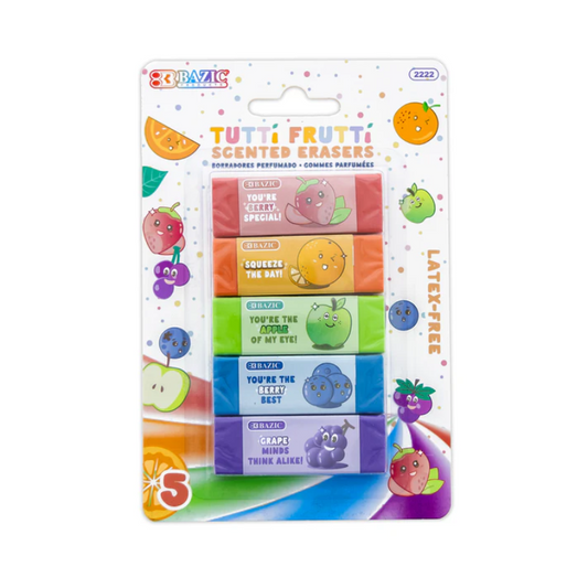 BAZIC Tutti Frutti Scented Eraser (5/Pack)