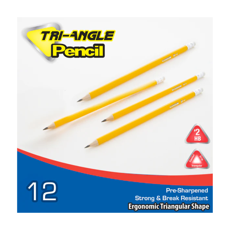 BAZIC #2 Yellow Triangle Pencils (12/Pack)