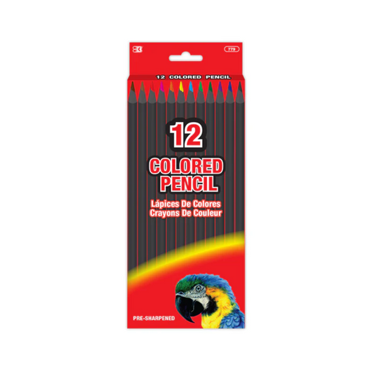 BAZIC Wood Free Coloured Pencils (12/Pack)