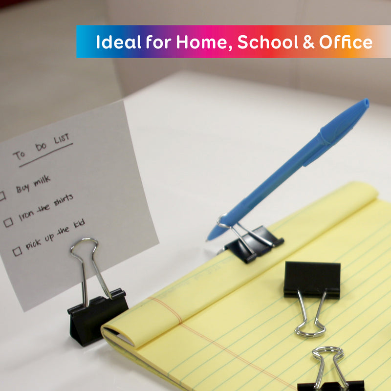 BAZIC Assorted Size Black Binder Clip (12/Pack)