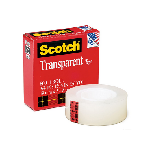 3M Scotch 3/4" X 1296" Transparent Tape