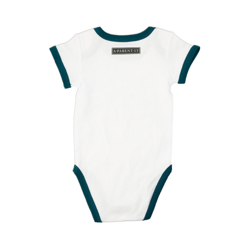 Pavilion Teal Trimmed Onesie - Quality Time