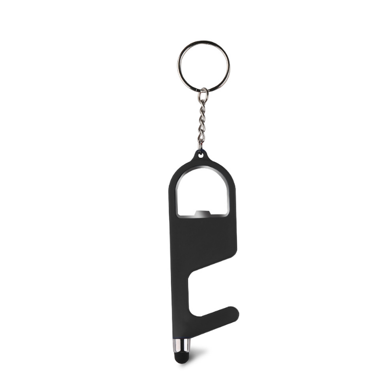 Antibacterial Door / Bottle Opener Keychain with Stylus