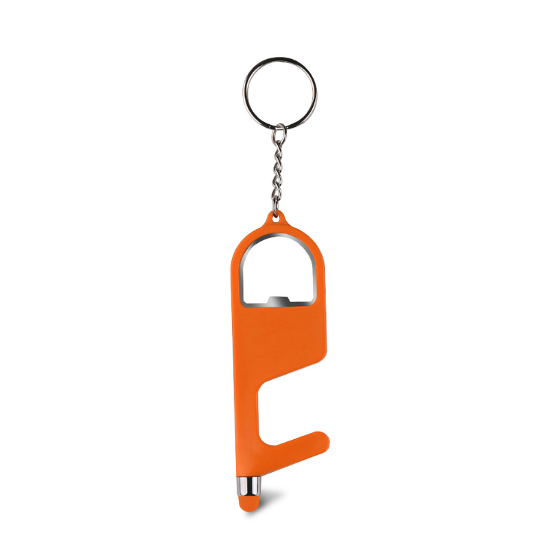 Antibacterial Door / Bottle Opener Keychain with Stylus