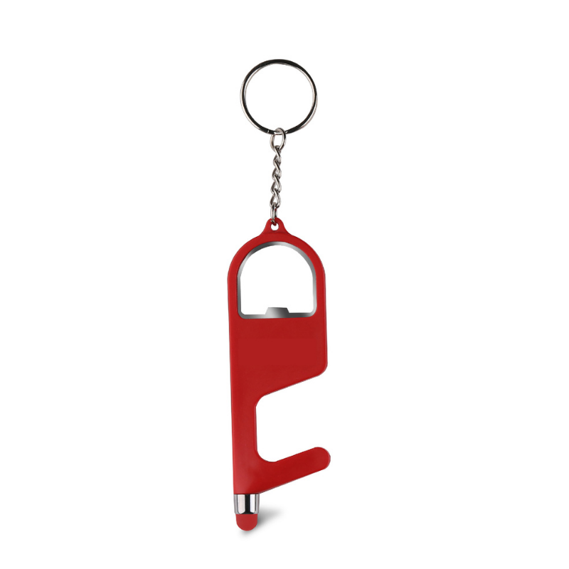 Antibacterial Door / Bottle Opener Keychain with Stylus