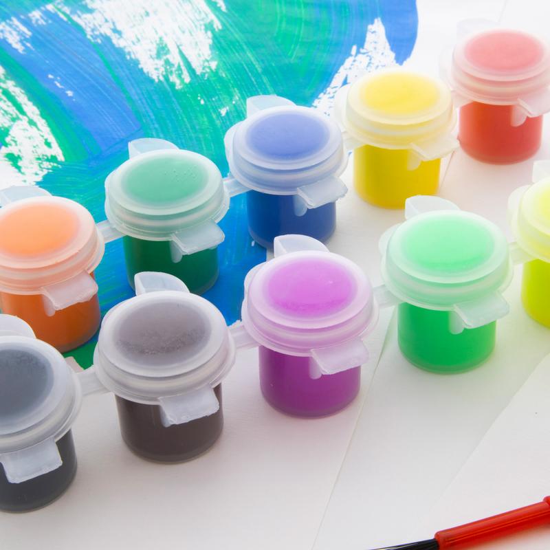 BAZIC 0.17 FL OZ (5 mL) 12 Colour Kid's Paint w/ Brush