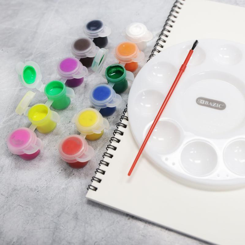 BAZIC 0.17 FL OZ (5 mL) 12 Colour Kid's Paint w/ Brush