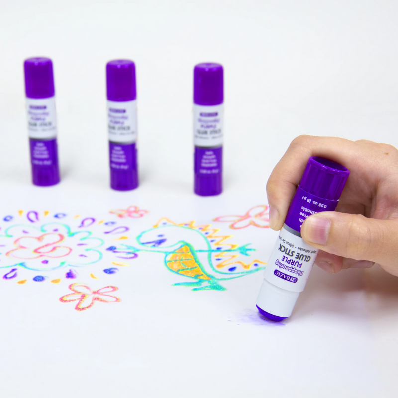 BAZIC 8g / 0.28oz Washable Disappearing Purple Glue Stick