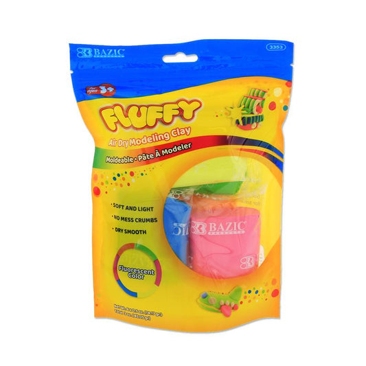BAZIC 0.5oz Fluorescent Air Dry Modeling Clay (6 Colours/Pack)