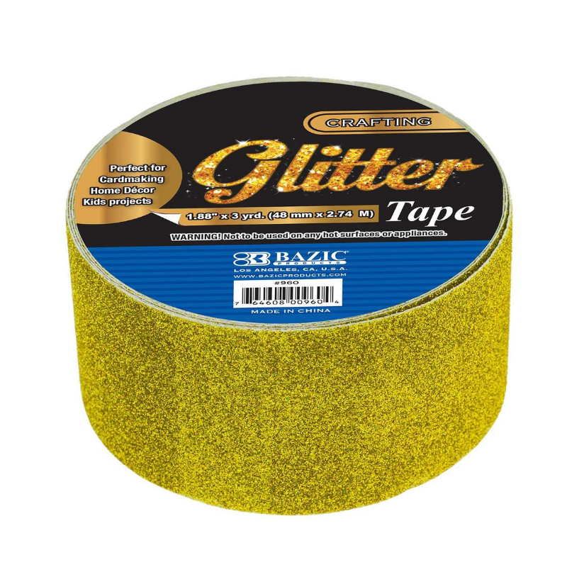 BAZIC 1.88" X 3 Yards Glitter Tape