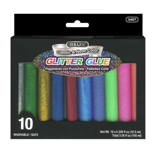 BAZIC 10.5ml Glitter Glue Pen (10/Pack)