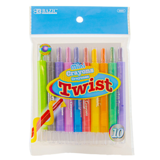 BAZIC Mini Propelling Crayons (10/Pack)