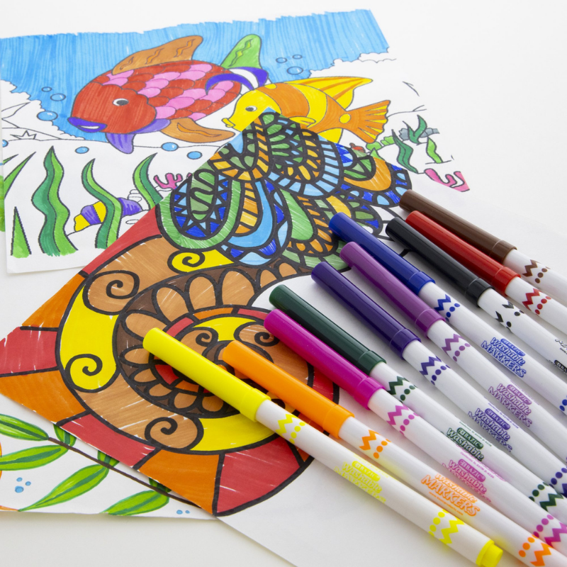BAZIC 10 Color Super Tip Washable Markers