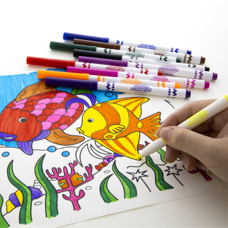 BAZIC 10 Color Super Tip Washable Markers