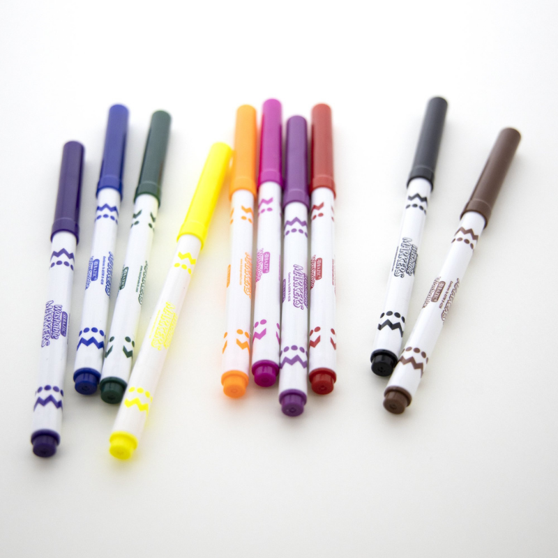 BAZIC 10 Color Super Tip Washable Markers