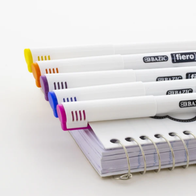 BAZIC 12 Color Fiero Fiber Tip Fineliner Pen