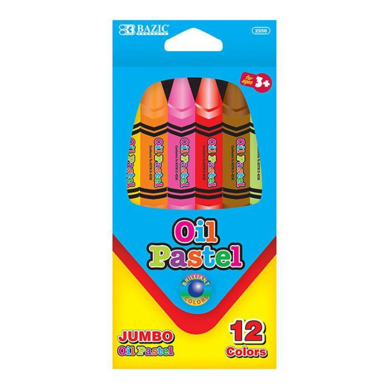 BAZIC 12 Colour Jumbo Oil Pastel