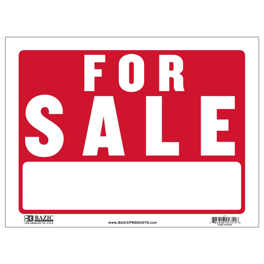 BAZIC 12" X 16" For Sale Sign