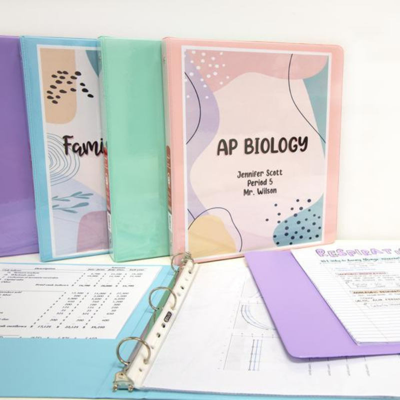 BAZIC 1" Asst. Pastel Color 3-Ring View Binder w/ 2-Pockets
