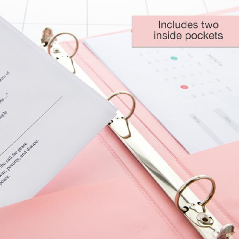 BAZIC 1" Asst. Pastel Color 3-Ring View Binder w/ 2-Pockets