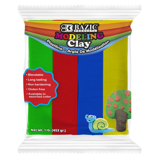 BAZIC 1lb Primary Modeling Clay Sticks (4 Colours/Pack)