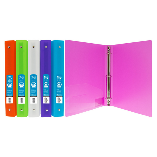 BAZIC 1" Matte Bright Color Poly 3-Ring Binder w/ Pocket