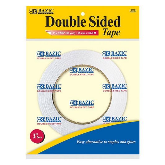 BAZIC 1" X 36 Yard (1296") Double Sided Tape