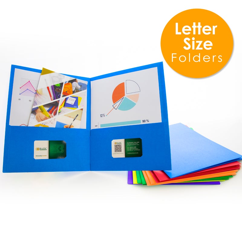 BAZIC 2-Pocket Portfolio - Assorted Colours