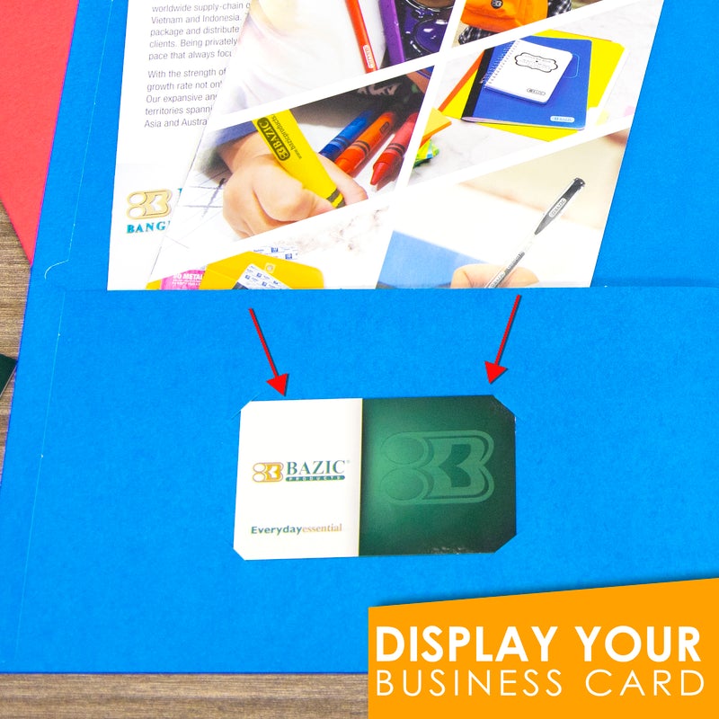 BAZIC 2-Pocket Portfolio - Assorted Colours