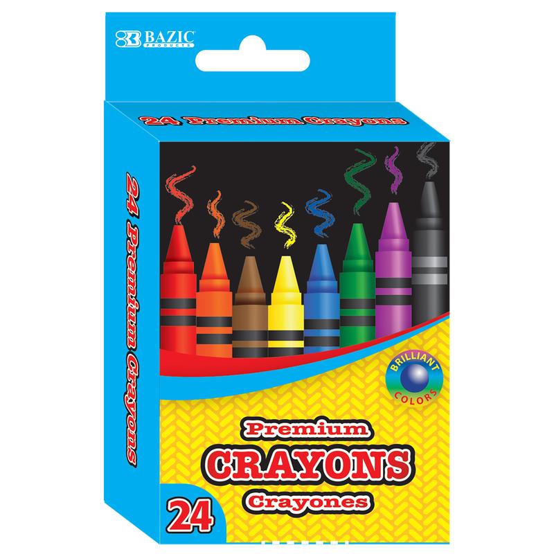 BAZIC Premium Crayons (24/Pack)