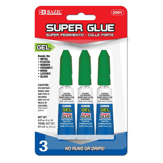 BAZIC 2g Super Glue Gel (3/Pack)