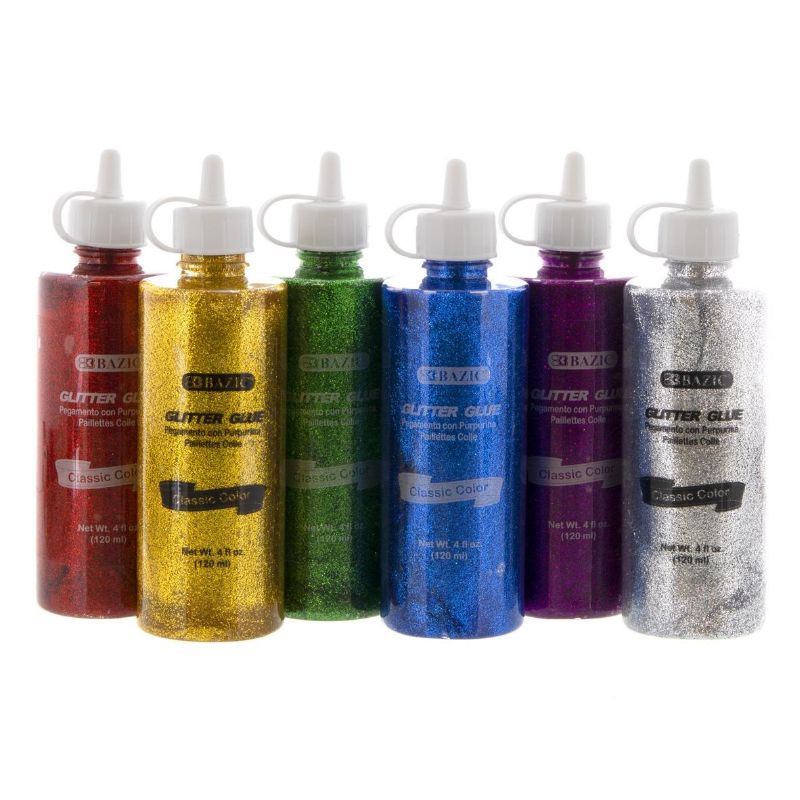 BAZIC 4 Oz. (120 mL) Classic Color Glitter Glue - The Up Shop – Very ...
