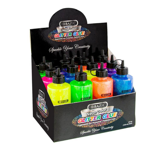 BAZIC 4 Oz. (120 mL) Neon Color Glitter Glue