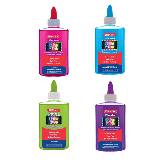 BAZIC 5oz / 147ml Washable Clear Color School Glue