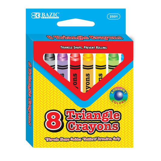BAZIC Premium Jumbo Triangle Crayons (8/Pack)